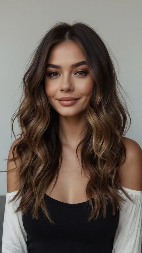 Fall for These 15 Hair Color Trends: The Ultimate Brunette and Blonde Guide - Inspire Inlet Autumn Hair Brunette, Long Hair Brown Highlights, Hair Color Deep Autumn, Dark Balayage With Blonde, 2024 Blonde Highlights, Best Hair Color For Deep Autumn, Autumn Hair 2024, Autumn Hair Ideas, Hair Autumn 2024