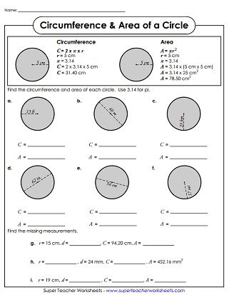 Circumference Of A Circle, Area And Perimeter Worksheets, Area Worksheets, Area Of A Circle, Multiplication Word Problems, Maths Area, Geometry Worksheets, Circle Math, Area And Perimeter