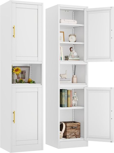 Amazon.com: Tall Bathroom Storage Cabinet, 71" H Slim Corner Floor Cabinet with 2 Doors and 3 Adjustable Shelves, Small Space Narrow Bathroom Organizer for Bathroom Living Room Home Office : Home & Kitchen Tall Bathroom Storage Cabinet, Tall Bathroom Storage, Organizer For Bathroom, Tall Bathroom, Narrow Bathroom, Floor Cabinet, Living Room Home Office, Room Home Office, Bathroom Storage Cabinet