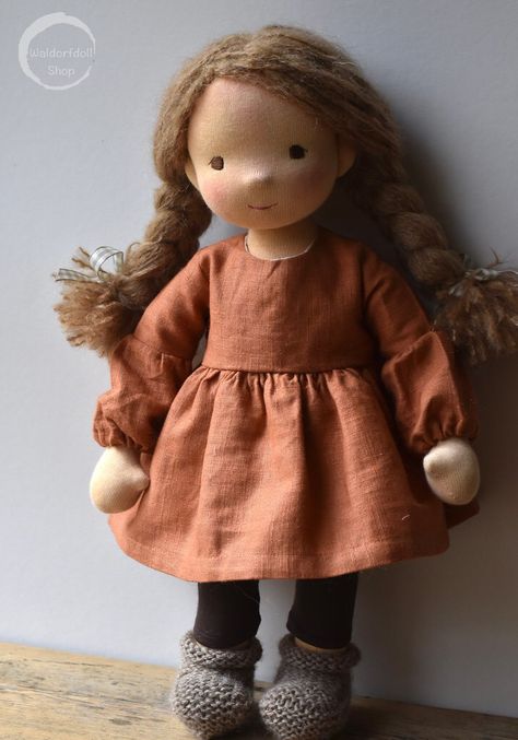 PAGE,16" Traditional Waldorf Doll by Waldorfdollshop Waldorf Dolls Clothes, Knitting Dolls Clothes, Homemade Dolls, Cloth Dolls Handmade, Teddy Bear Doll, Textile Sculpture, Doll Sewing Patterns, Art Dolls Handmade, Waldorf Doll