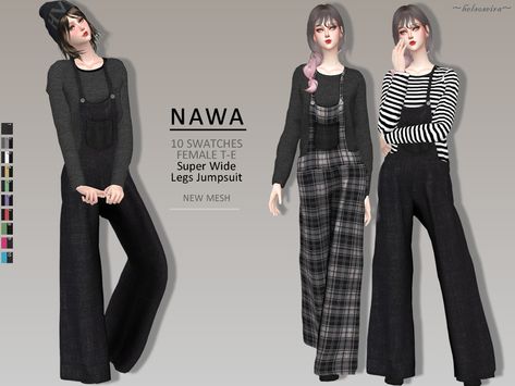 Ts4 Cc Overalls, Sims 4 Cc Clothes Female, Sims 4 Mac, Oversized Overalls, Sims 4 Cc Clothes, Cc Accessories, Female Pants, Sims Clothes, Jumpsuit Overalls