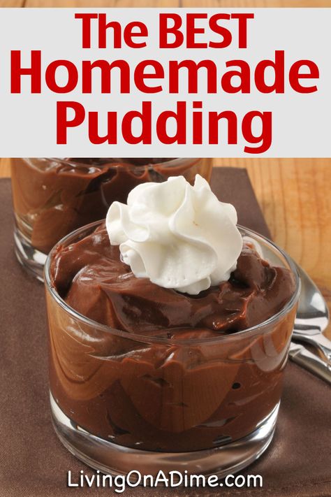 Homemade Pudding Recipe, Vanilla Pudding Recipe, Pudding Recipes Homemade, Living On A Dime, Vanilla Pudding Recipes, Keto Pudding, Homemade Vanilla Pudding, Malva Pudding, Homemade Chocolate Pudding