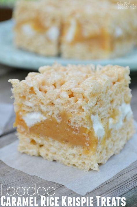 Salted Caramel Rice Krispie Treats, Caramel Rice Krispie Treats, Rice Crispy Bars, Krispy Treats Recipe, Rice Krispie Bars, Caramel Treats, Sugar Pop, Krispie Treats Recipe, Rice Recipes For Dinner