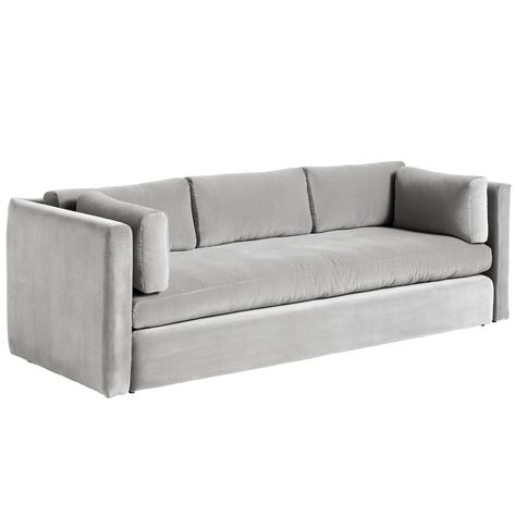 Hackney is a comfortable, clean-lined and classic sofa designed by Sebastian Wrong for Hay. The sofa is fully upholstered in velour fabric Lola that gives it a soft and glamorous finish. Classic Sofa Designs, Grey Velvet Sofa, Antique Side Table, Hay Design, Grey Couches, Classic Sofa, Stylish Sofa, Grey Velvet, Velvet Sofa