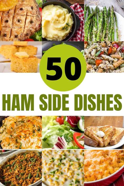 50 Ham Side Dishes Pinapple Ham, Ham For Dinner, Ham Side Dishes, Ham Dinner Side Dishes, Ham Sides, Ham Dinner Sides, Pineapple Glazed Ham, Thanksgiving Ham, Ham Dishes