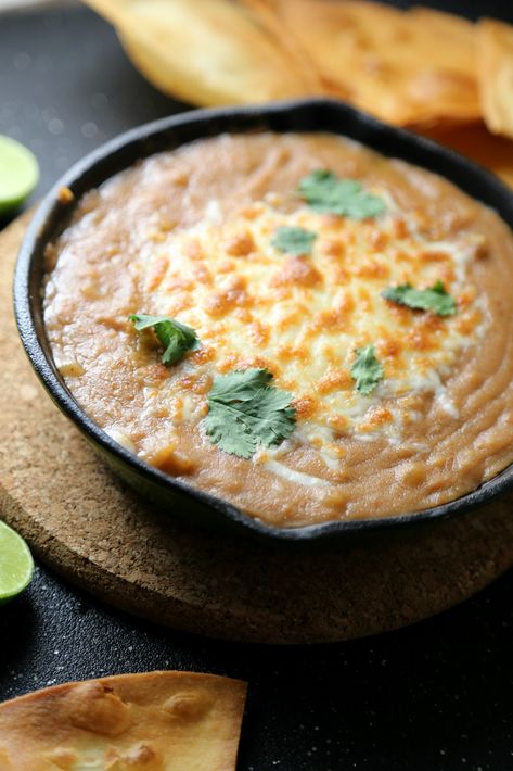 Spicy Bean Dip Prairie Fire Bean Dip, Serranos Bean Dip, Spicy Bean Dip, Spicy Refried Beans, Mexican Bean Dip, Easy Bean Dip, Bean Dip Recipes, Salsa Picante, Bean Dip