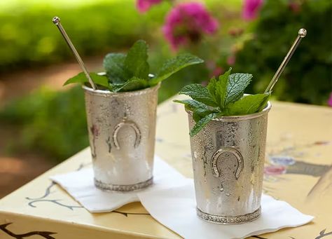 How to Make a Mint Julep, According to a Mixologist - PureWow Mint Julip, Mint Bouquet, Kentucky Derby Mint Julep, Derby Recipe, Mint Julep Cocktail, Ginger Beer Cocktail, Julep Recipe, Pimms Cup, Mint Julep Recipe