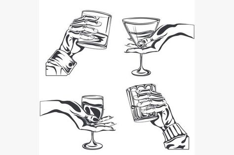 Male Female hand Wine Glass Drawing, Wine Glass Tattoo, Woman Hands, Hand Drawing Reference, Hands Holding, Male Hands, Vermouth, Hand Holding, Free Graphics