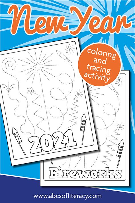 Ring in the New Year with these fun New Year’s Eve Fireworks Tracing Worksheets! Your kids will love using these preschool worksheets to create colorful fireworks. They will also be work on developing their pre-writing and fine motor skills too! #preschoolworksheets #tracingworksheets #worksheetsforkids #prewritingactivity @prewritingworksheets New Years Tracing Preschool, Writing Strokes, January Preschool, Colorful Fireworks, New Years Eve Fireworks, Early Literacy Activities, Pre Writing Activities, Work On Writing, New Year Fireworks