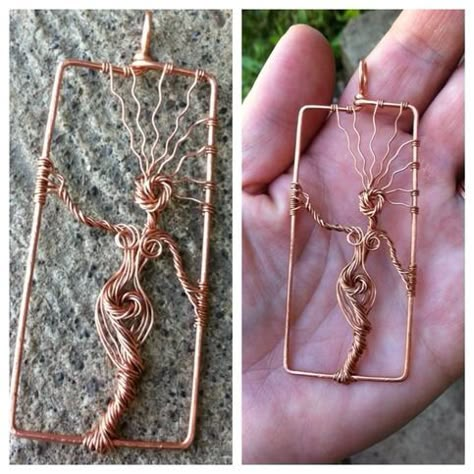 Tree Goddess, Copper Wire Tree, Pagan Crafts, Goddess Pendant, Stand Ideas, Bijoux Fil Aluminium, Wire Jewelry Designs, Wire Tree, Diy Wire Jewelry