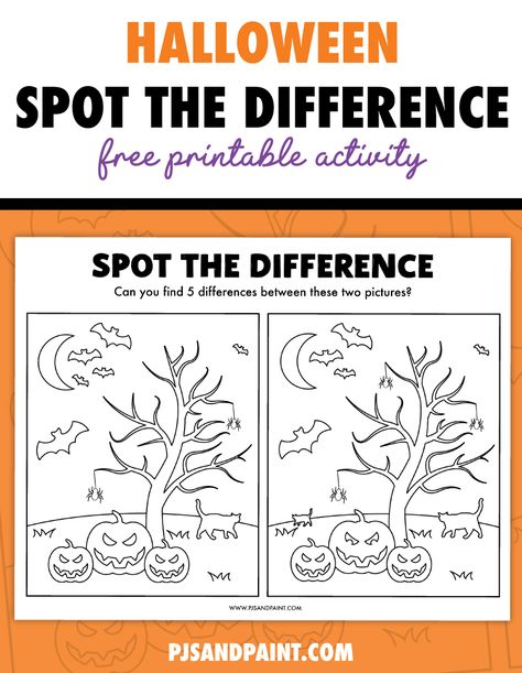 Halloween Spot The Difference, Free Bridal Shower Printables, Printable Brain Teasers, Spot The Difference Games, Room Parent, Sports Birthday Invitations, Printable Sports, Brain Teasers For Kids, Free Printable Halloween