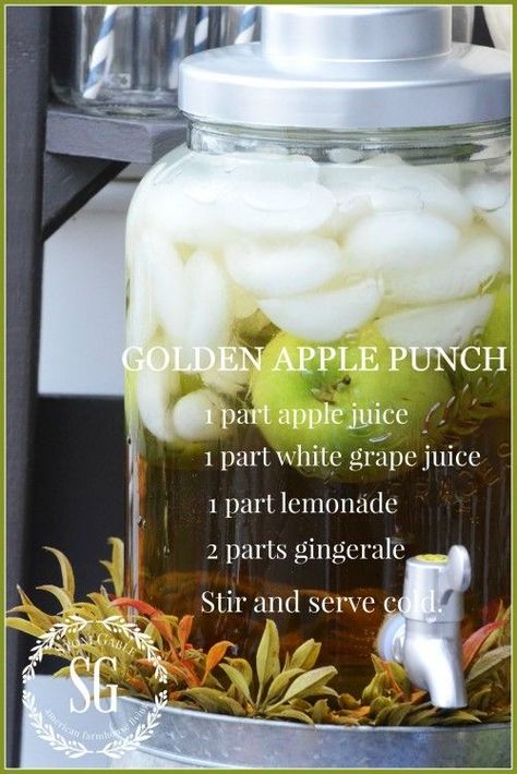 Fall Drink Bar, Apple Punch, Crown Apple, Castle Exterior, Apple Drinks, Fall Drink, Drink Bar, Punch Recipe, Golden Apple