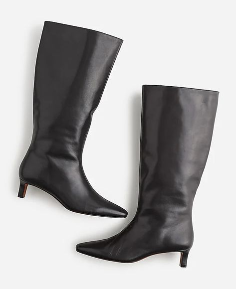 The Dimes Kitten-Heel Knee-High Boot with Extended Calf in Leather | Madewell Comfortable Fall Shoes, Shoes For Women Fall, Shoes For Women Trendy, Fall Boots For Women, Trendy Fall Boots, Fall Leather Boots, Fall Shoes For Women, Fall Loafers, Fall Shoe Trends