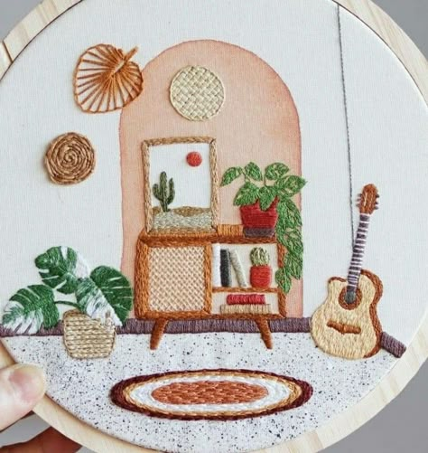 Bastidores Decorados Ideas, Room Embroidery, Redwork Machine Embroidery Designs, Machine Embroidery Redwork, Embroidery Wall Art, Hand Embroidery Tutorial, Embroidery Stitches Tutorial, Hand Embroidery Projects, Embroidery Works