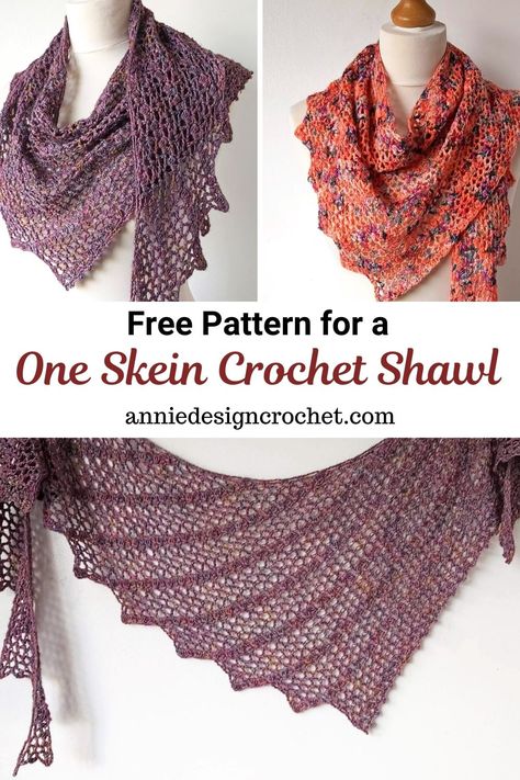 1 Skein Crochet Patterns, Begginers One Skein Shawl Crochet, Fingering Weight Crochet Patterns, One Skein Shawl Crochet Pattern Free, 2 Weight Yarn Crochet Patterns, Fingering Yarn Crochet Patterns, Crochet Shawl Dk Yarn, Fingering Weight Yarn Patterns Crochet, Asymmetrical Crochet Shawl Free Pattern