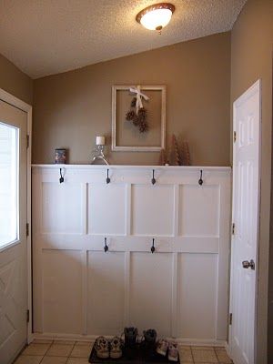 Board & Batten:: Simple, Fresh, and Beautiful - Addicted 2 Decorating® Coat Cupboard, Wainscoting Kitchen, Rustic Entry, Wainscoting Bedroom, Dining Room Wainscoting, Wainscoting Styles, Upper House, Entryway Coat Rack, Board Batten