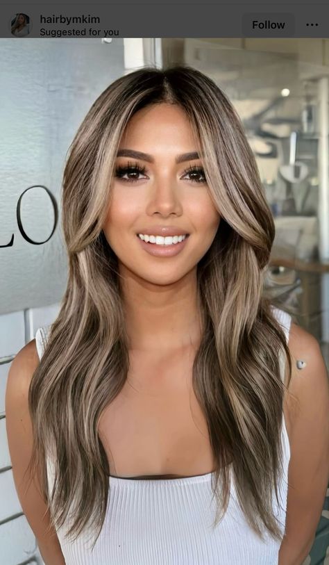 Best Highlights For Asian Hair, Lived In Blonde With Dark Roots, Levels Of Blonde Shades, Brunette Hair On Pale Skin, Carnal Highlights, Dark Hair With Highlights Short, Hair Cuts And Color Ideas, Cold Balayage, Blonde Teasy Lights