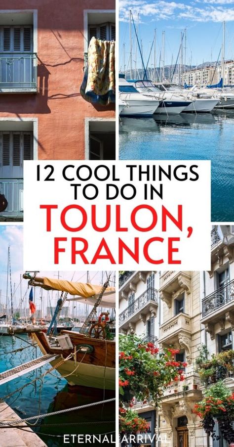 Going to visit Toulon in Southern France? Here are the best things to do in Toulon in the French Riviera! Toulon France photography spots | Things to do in Toulon France | Toulon France Beach | Toulon France Map | Toulon France food | Toulon France travel | Toulon France French Riviera | Toulon French Riviera | Toulon Ville | what to do in Toulon France | places to visit in the French Riviera | travel the French Riviera Things To Do In Toulon France, Provence Travel, France Beach, Toulon France, France Food, Cruise 2023, European Travel Tips, Cruise Europe, Cruise Excursions