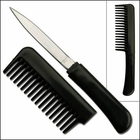 Lipstick Knife, Hidden Knife, Hidden Knives, Stiletto Knife, Hidden Blade, Boot Knife, Spy Gear, Pretty Knives, Metal Comb