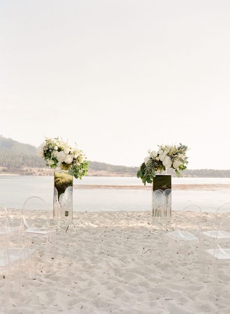 Alfresco Wedding, Beach Wedding Decorations Reception, Beach Backdrop, Beach Wedding Centerpieces, Beach Theme Wedding Invitations, Cascading Flowers, Jose Villa, Beach Wedding Flowers, Wedding Altars