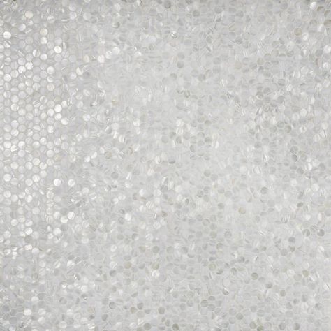 EliteTile Conchella 0.79" x 0.79" Seashell Penny Round Mosaic Tile | Wayfair Mother Of Pearl Backsplash, Seashell Mosaic, Glitter Tiles, Shell Mosaic Tile, Colorful Tiles, Shell Tiles, Penny Round Mosaic, Fireplace Facade, Round Mosaic