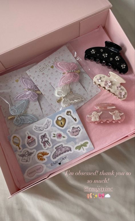 Hair Accessories Packaging, Hair Tool Set, Diy Hair Scrunchies, Emi Jay, Bff Matching, Birthday Card Drawing, Surprise Box Gift, Princess Jewelry, Hair Accessories Clips