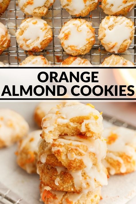 These orange cookies are soft, made with almond flour, and have the perfect citrus flavor thanks to orange juice and orange zest. You'll love how simple these are! No mixer required! Healthy Orange Cookies, Amish Orange Cookies, Almond Orange Cookies, Orange Juice Balls, Almond Flour Orange Muffins, Recipes With Orange Zest, Baking With Mandarin Oranges, Recipes That Use Orange Juice, Healthy Orange Dessert