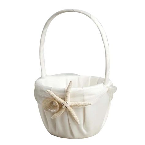 Description: Category: Starfish flower baskets Material: cloth Color: white Size: 5.1" x 3.7" x 8.7" (13 x 9.5 x 22 cm) Feature: 1.To make your wedding romantic and special, we use pure natural starfish to decorate the basket 2.Elegant decorated basket for the flower girl to carry down the aisle 3.Great gift and keepsake items 4.Perfect for weddings, showers and anniversary celebrations 5.Applicable scene: Generally for flower girl to carry Package included:1 x Flower basket Estimated Delivery: Beach Wedding Ring, Wedding Ring Holder, Romantic Wedding Flowers, Fulfillment Center, Wedding Flower Girl Basket, Beach Wedding Flowers, Western Gifts, Ivory Flower Girl, Flower Girl Baskets