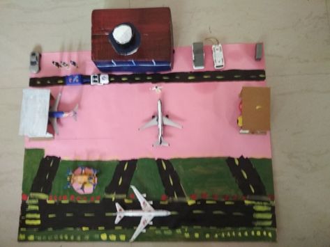 Model airport made by cardboard and papers. Card Board, Quick Saves