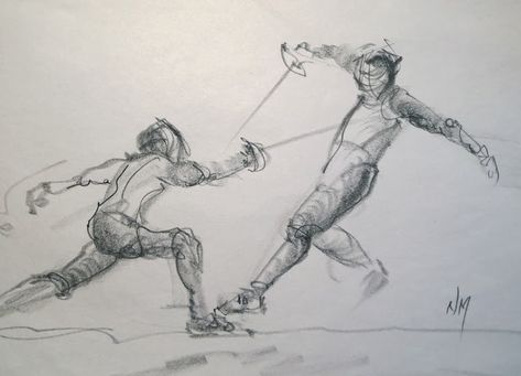 Nora MacPhail - Artist: fencing gestures Fencing Drawing, Figures Drawing, Comic Book Drawing, Charcoal Pencil, Gesture Drawing, Stick Figures, Drawing Lessons, Art Reference Photos, Fencing