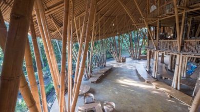 Bamboo Wattle and Daub Structures Institute Architecture, Green School Bali, Bali Architecture, Wattle And Daub, Bamboo Building, Bamboo Architecture, Vertical Farming, Green School, Permaculture Design