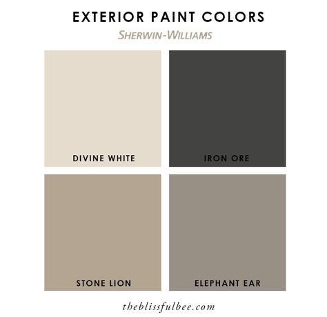 Beige Black Exterior House, Colors To Paint House Exterior, Painting Ideas For Outside Of House, Cream Brown House Exterior, Beige White House Exterior, Tan Black House Exterior, Front House Paint Ideas, Exterior Siding Paint Colors, Taupe Door Exterior