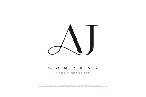 Initial letter aj logo design vector | Premium Vector #Freepik #vector #j-logo #j #logo-illustration #letter-logo J And A Logo, Aj Name Logo, Aj Logo Design Letter, Aj Logo Design, A J Logo, Ja Monogram, Ja Logo, Initials Logo Letters, Aj Logo