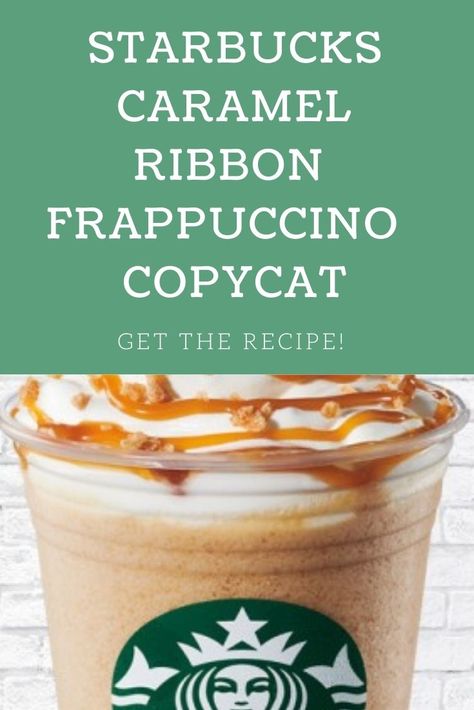 Copycat Starbucks Recipes Frappuccino Caramel, Caramel Crunch Starbucks Drink, Diy Starbucks Caramel Frappuccino, Caramel Frappuccino Recipe Starbucks, How To Make Starbucks Caramel Frappe, Caramel Ribbon Crunch Frappuccino Starbucks, Diy Caramel Ribbon Crunch Frappuccino, Starbucks Copycat Frappuccino, Starbucks Caramel Crunch Topping