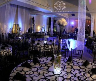 **Delineate dance floor with crystal columns (can uplight) White Jeans For Men, White Tuxedo Wedding, Fairy Tail Wedding, Reunion Decorations, White Weddings Reception, Red And White Weddings, Centerpieces Wedding, Amazing Weddings, Black White Wedding