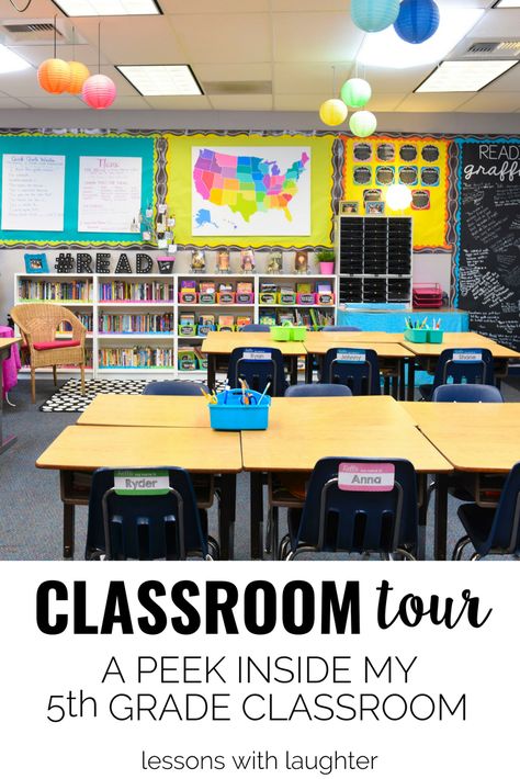 Fourth Grade Classroom Set Up Design, 5th Grade English Classroom, Fifth Grade Classroom Ideas, 5th Grade Essentials, Classroom Organization With Tables, Intermediate Classroom Setup, Teaching Fifth Grade, 3rd Grade Classroom Setup Teacher Desks, Upper Grade Classroom Decor