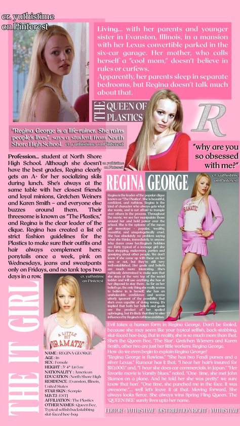 Mean girls Poster Regina George Pjs, Regina George Pajamas, Regina George A Little Bit Dramatic, Modern Regina George, Regina George Affirmations, Regina George Workout, Regina George Mindset, How To Be Regina George, Regina George Bedroom