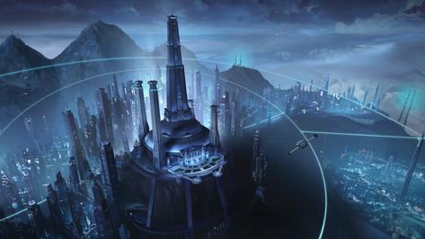 Rwby Volume, Star Banner, Team Rwby, Rwby Fanart, Landscape Concept, Future City, Matte Painting, The Grim, Grim Reaper