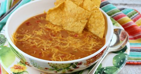 Three-Ingredient Refried Bean Soup uses three simple pantry ingredients to put a hearty, comforting southwest meal on the table in just minutes. Refried Bean Soup, Beans Soup, Refried Bean, Bariatric Friendly Recipes, Shrimp Soup, Simple Pantry, Bariatric Eating, Corn Beef And Cabbage, Bariatric Recipes