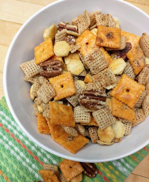 Cheesy Ranch Chex Mix | Namaste Home Cooking Cheese It Crackers, Cheesy Ranch Chex Mix, Ranch Chex Mix Recipes, Ranch Chex, Ranch Chex Mix, Eating Oysters, Homemade Chex Mix, Roasted Beet Hummus, Zesty Ranch