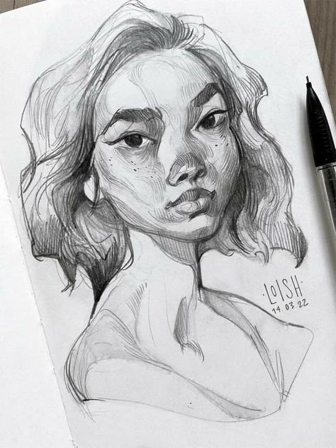 Face Sketch, Sketch Inspiration, Portrait Sketches, Sketchbook Inspiration, Pencil Portrait, Cool Art Drawings, Art Studies, A Drawing, Face Drawing