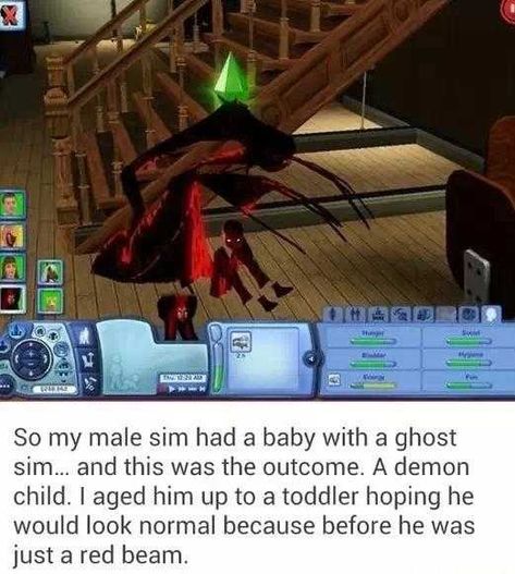 Cursed Sims, Sims Humor, Sims Glitches, Funny Sims, Sims Funny, Sims Memes, Not Funny, Gaming Memes, Tumblr Funny