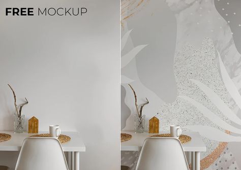 Free Realistic Wallpaper Mockup – Free Design Resources Room Wallpaper Designs, Discount Design, Paper Mockup, Elegant Bedroom, Free Photoshop, Ikea Furniture, Room Wallpaper, Interior Wall, Mockup Free Psd