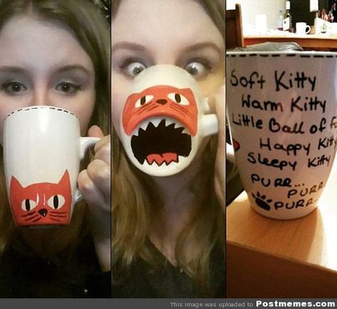 Diy With Kids, Diy Sharpie Mug, Diy Keramik, Soft Kitty Warm Kitty, Sharpie Crafts, Sharpie Mug, Diy Sharpie, Diy Mugs, Sharpie Art