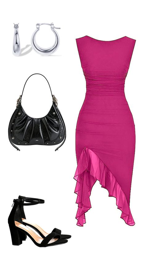 Amazon Prime Day Deals, Prime Day must haves, wedding guest outfit, date night outfit, pink asymmetrical dress, black shoulder bag, silver jewelry, black heels, ruffled dress, amazon finds, amazon fashion, Women's Midi Dress, Y2k, Ruffle Backless Ruched Bodycon Maxi Dress, Sleeveless Open Back Dress, Cocktail Party Dress, dresses under $30, affordable fashion, cheap dresses, affordable outfits, amazon deals, prime day 2023, birthday outfit, Pink Asymmetrical Dress, Amazon Birthday Dress, Birthday Guest Outfit, Amazon Dress Finds, Party Dress Classy Elegant, Black Mini Dress Outfit, Bodycon Dress Pattern, 2023 Birthday, Outfits Amazon