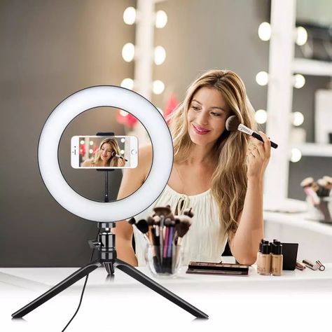 Makeup Ring Light, Ring Lamp, Ring Selfie, Selfie Ring Light, Youtube Makeup, Mirror Light, Selfie Light, Light Ring, Tripod Stand