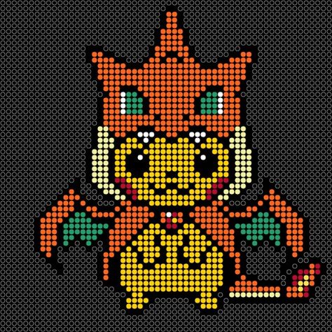 Pikachu Charizard Charizard Perler Beads, Pikachu Perler Bead Pattern, Pikachu Cross Stitch Pattern, Pikachu Cross Stitch, Hama Beads Pokemon, Pokemon Perler, Pokemon Cross Stitch, Pokemon Bead, Pixel Art Pokemon