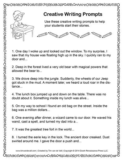 Creative Writing Prompts Story Starters For Kids, Writing Prompts Story Starters, Creative Writing For Kids, Creative Writing Worksheets, Elementary Writing Prompts, Free Writing Prompts, Creative Writing Activities, Creative Writing Classes, Creative Writing Ideas