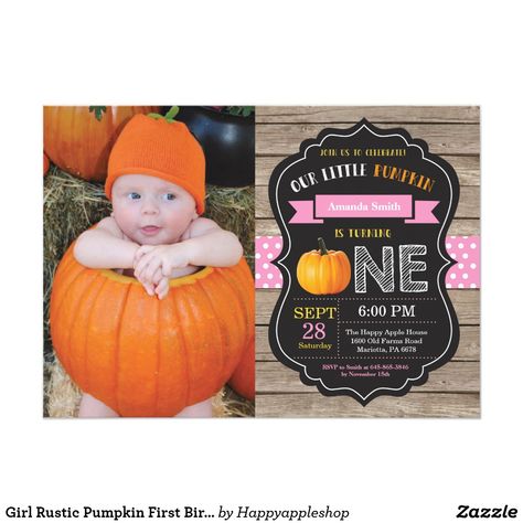 First Birthday Halloween Party, First Birthday Halloween, Pumpkin 1st Birthdays, Pumpkin First Birthday, Cute Birthday Party, Halloween Birthday Invitations, Kids Birthday Invitation, Invitation Halloween, Pumpkin Birthday