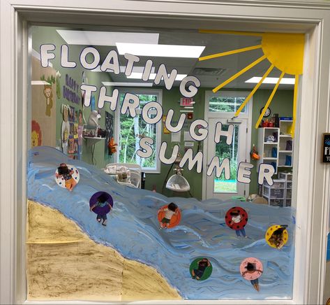 Floating Into Summer Bulletin Board, 2s Classroom, Curriculum Themes, Floating In The Ocean, Summer Bulletin Board, Aquatic Theme, Preschool Boards, Summer Bulletin Boards, Weather Crafts